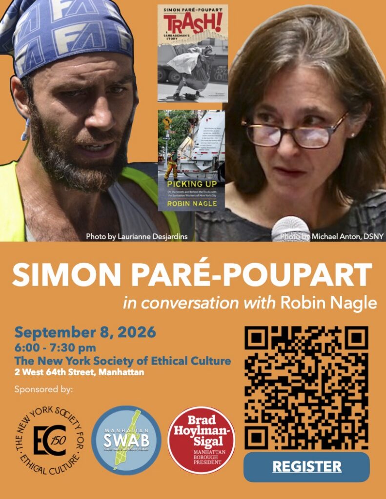 Book Event: Trash: A Garbage Man’s Story – Simon Paré-Poupart in Conversation with Robin Nagle