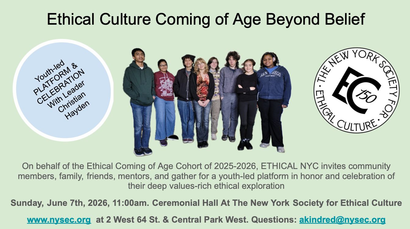 Sunday Platform: ‘Coming of Age Beyond Belief’ Youth-Led Celebration